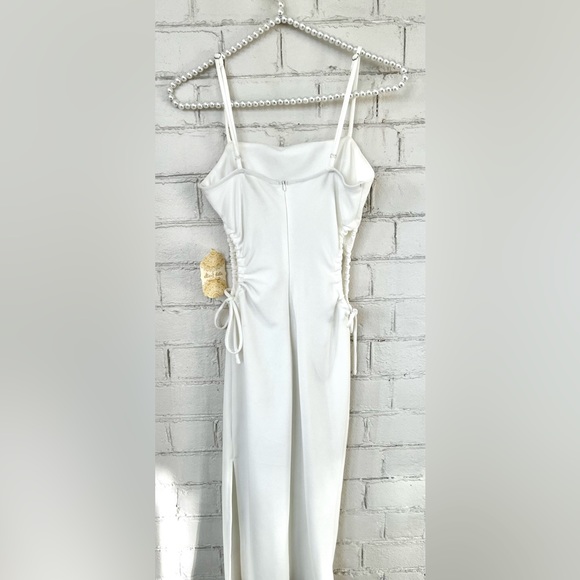 NWT, Altar'd State Dara Fitted Midi Dress with Side Cut Outs in White, Size XS - Picture 4 of 10